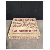 Vintage Coronet Crystal 8 piece tumbler set, in