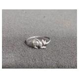 Sterling silver cat ring size 6.5 1.2g