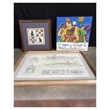 Framed Art Work 22' x 16', 11.5' x 11.5' , Canvas