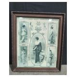 Vintage framed Fashion - 12 x 13.5'