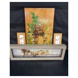 Pretty pictures - Wood board carved and painted