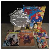 1977 Superman/Batman Cake Pan and DC Books/Comics