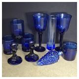 Blue glassware