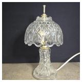 Small cut glass lamp 12' high, tested