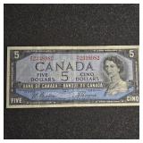 1954 $5 Canadian bill