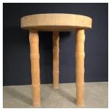 3 leg wooden milking stool 17 1/2' high