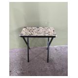 Stone and concrete top metal table 19' w x 10