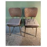 2 brown vinyl kitchen chairs