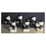 6 vintage porcelain skunk trophies