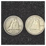 Canadian dimes 1946, 1947