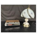 Glass and metal touch lamp, tested and General