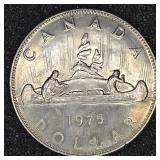 1975 Canadian silver dollar coin