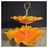 Vintage 2 tier serving tray