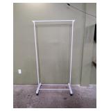 Rolling white rack 35' w x 17' d x 68' h,