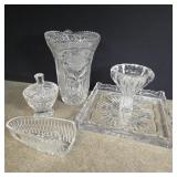 Beautiful crystal pieces - vase is 9 1/2' h and