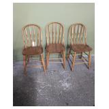 3 wooden chairs  18' to seat, some minor repair