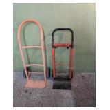 Metal wheelers. One is 39'h, other 34' h