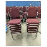 Banquet chairs. Burgundy in color. Approximately