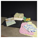 Chair cushions and crochet dish cloths