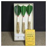 Vintage Unicorn brass darts and golden match