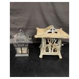 2 outdoor lanterns - the larger one is made of