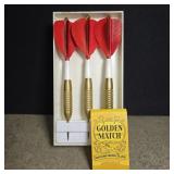 Vintage Unicorn brass darts and golden match