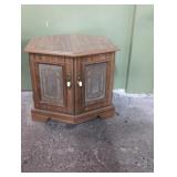 Side table with glass doors  22' w x 24' d x 20'