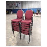 Banquet chairs. Red with gold flecks.