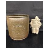 Metal planter 9 1/2' diameter 10' h and concrete