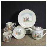 Vintage porcelain child's tea set with some
