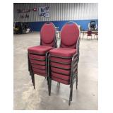Banquet chairs. Red with gold flecks.