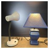 Blue lamp 14' high, tested and small desk lamp