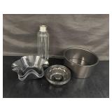 Kitchen tins and a glass bottle - looks new