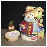 Snowman cookie jar 12' high