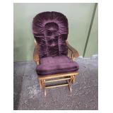 Burgundy fabric glider rocker chair 18' to seat