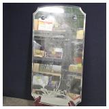 Shabby Chic bevelled etched rooster mirror