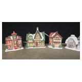 Christmas decorative light up houses 7' high,