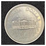 Canadian centennial silver dollar coin 1873-1973