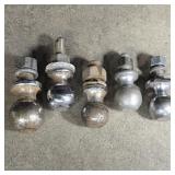 5 Trailer hitch balls, hard to read sizes
