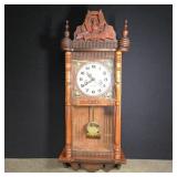 Wooden clock, does run 12' w x 6' d x 28' h