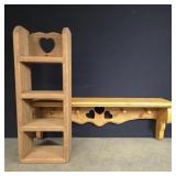 2 wooden shelves - long one needs ends glued back