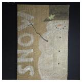 Burlap Snowman picture 24' x 36'
