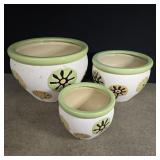 3 matching flowers pots - large one is 12'
