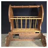Wooden magazine rack and small wooden tabletop