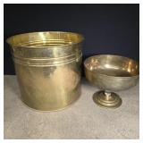 Large brass flower pot 12' diameter and 10 1/2'