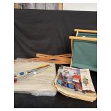 Lot of crafting magazines and knitting needles