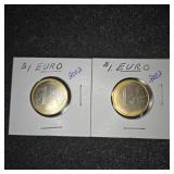 Two 1 dollar Euros 2002