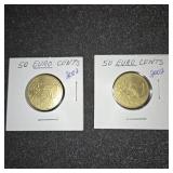 Two 50 Euro cents 2002