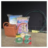 Peony plant supports, burlap tree covers and