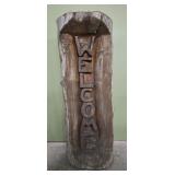Welcome carving by Wade Anderson 49' high